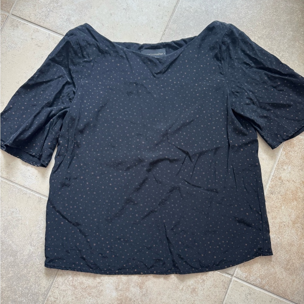 Corey Lynn Calter Black Star Pattern Blouse